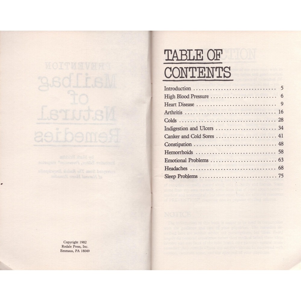 Prevention Mailbag of Natural Remedies Rodale Press 1982 Paperback Health Book - Picture 3 of 3
